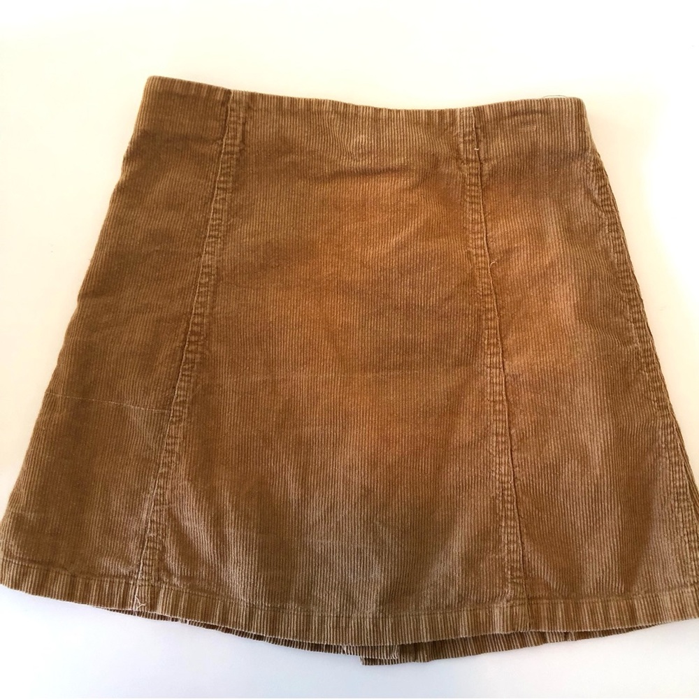 Wishlist Corduroy A-Line Mini Skirt Caramel Brown Snap Button Front Women’s S - Picture 6 of 13